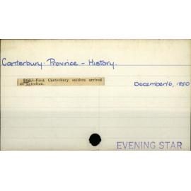Canterbury Province - History