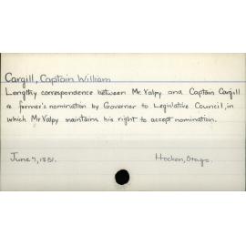 Cargill, Captain William