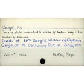 Cargill, Mrs William