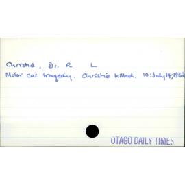 Christie, Dr.  R     L