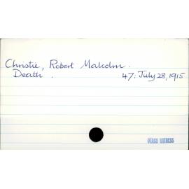 Christie, Robert Malcolm