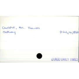 Christie, Mrs. Thomas