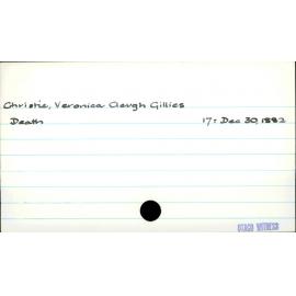 Christie, Veronica Cleugh Gillies