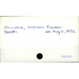 Christie, William Fowler
