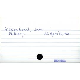 Aitkenhead, John