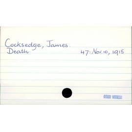 Cocksedge, James