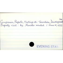 Companies, Reports, Meetings, etc - Vacation Development Ltd