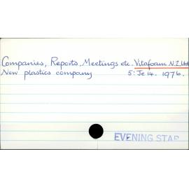 Companies, reports, meetings, etc. - (Vitafoam NZ Ltd)