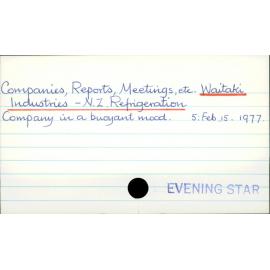 Companies, Reports, Meetings, etc - Waitaki Industries - NZ Refrigeration