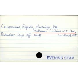 Companies, Reports, Meetings, etc - William Collins NZ Ltd