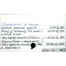 Conservation of resources