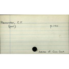 Alexander, C F
