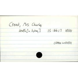 Creed, Mrs Charles