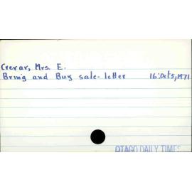 Crerar, Mrs. E