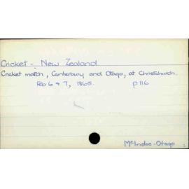 Cricket - New Zealand.