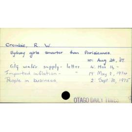  Crombie, R.W. 
