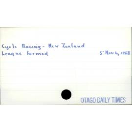 Cycle racing - New Zealand