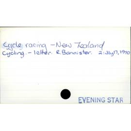 Cycle racing - New Zealand