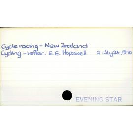 Cycle racing - New Zealand