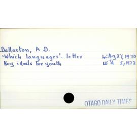 Dallaston, A D