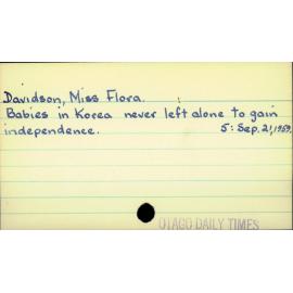 Davidson, Miss Flora