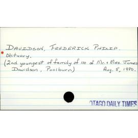 DAVIDSON, FREDERICK PHILIP