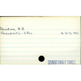 Davidson, H. D.