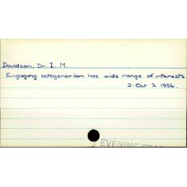 Davidson, Dr. I. M.