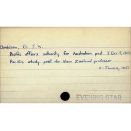 Davidson, Dr J.W.