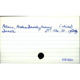 Allan, Aroha Dorothy Mary (child)