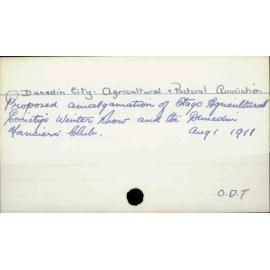 Dunedin City - Agricultural & Pastoral Association