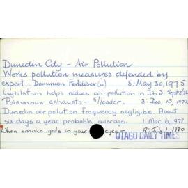 Dunedin City - Air Pollution 