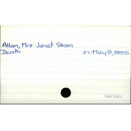 Allan, Janet Strain (Mrs)