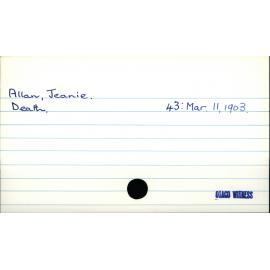 Allan, Jeanie