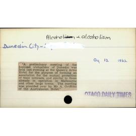Dunedin City - Alcohol & alcoholism