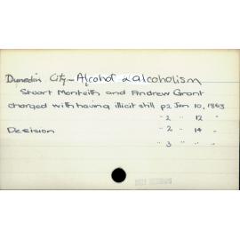 Dunedin City - Alcohol & alcoholism