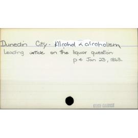 Dunedin City - Alcohol & alcoholism
