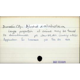 Dunedin City - Alcohol & alcoholism