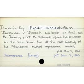 Dunedin City - Alcohol & alcoholism