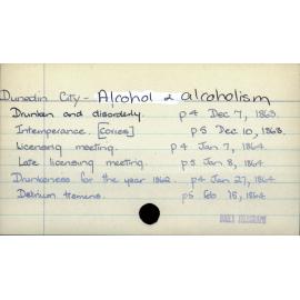 Dunedin City - Alcohol & alcoholism