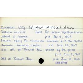 Dunedin City - Alcohol & alcoholism