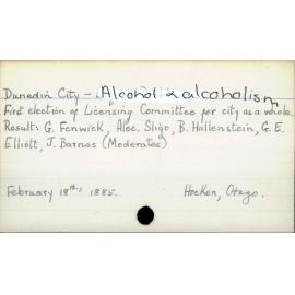 Dunedin City - Alcohol & alcoholism