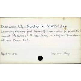 Dunedin City - Alcohol & alcoholism