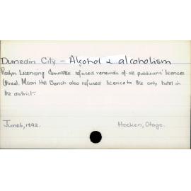 Dunedin City - Alcohol & alcoholism