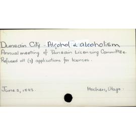 Dunedin City - Alcohol & alcoholism