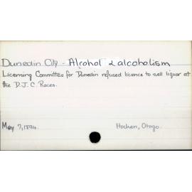 Dunedin City - Alcohol & alcoholism
