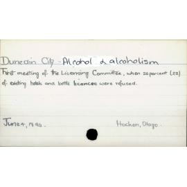 Dunedin City - Alcohol & alcoholism