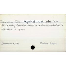Dunedin City - Alcohol & alcoholism