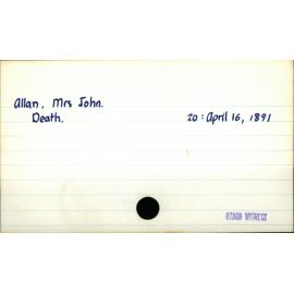 Allan, Mrs John