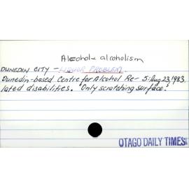 Dunedin City - Alcohol & alcoholism